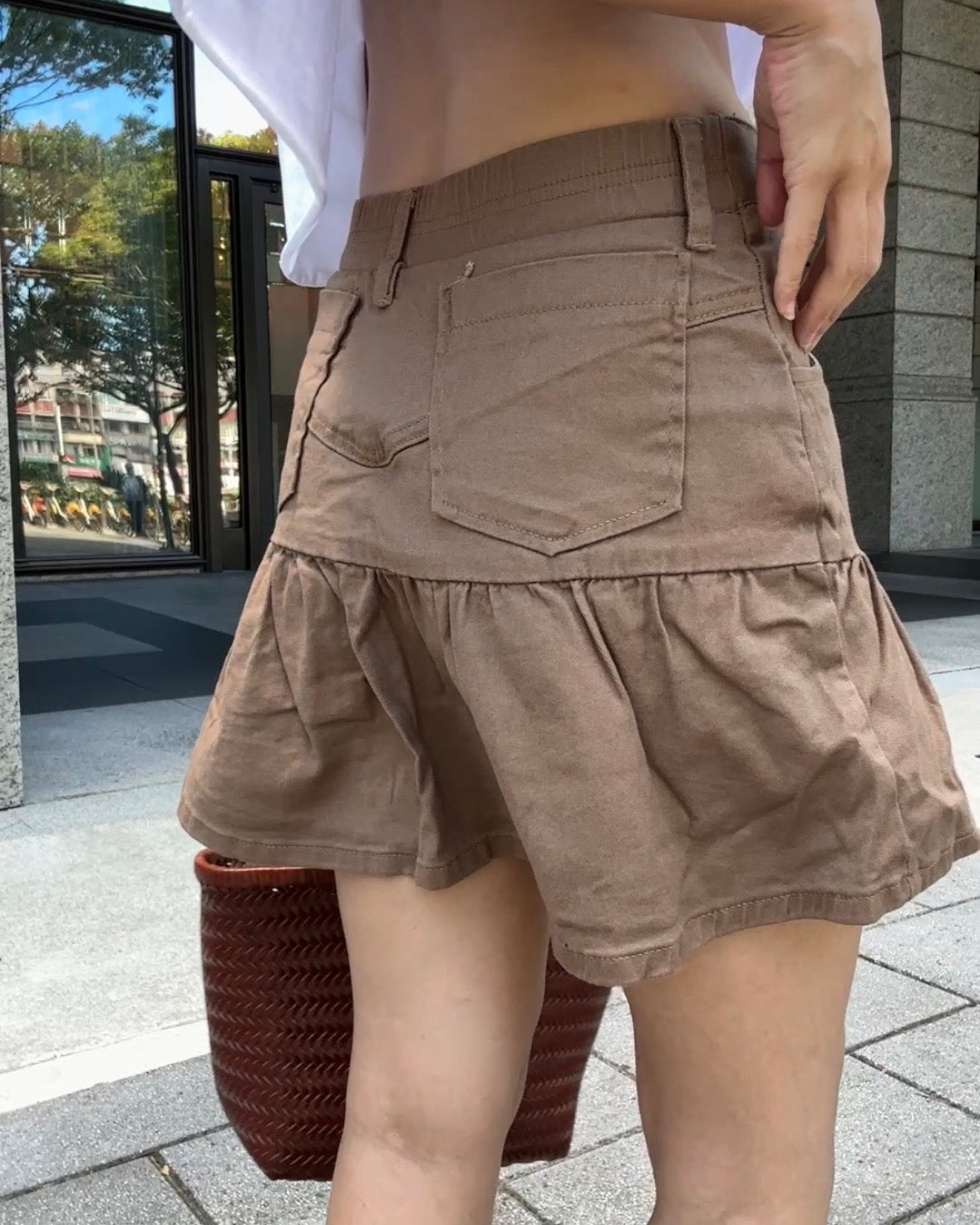 Btliz2608卡其牛仔裙