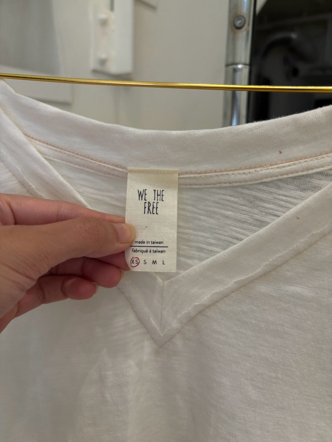 tpfree2610V領蝙蝠袖長版上衣（白）-11