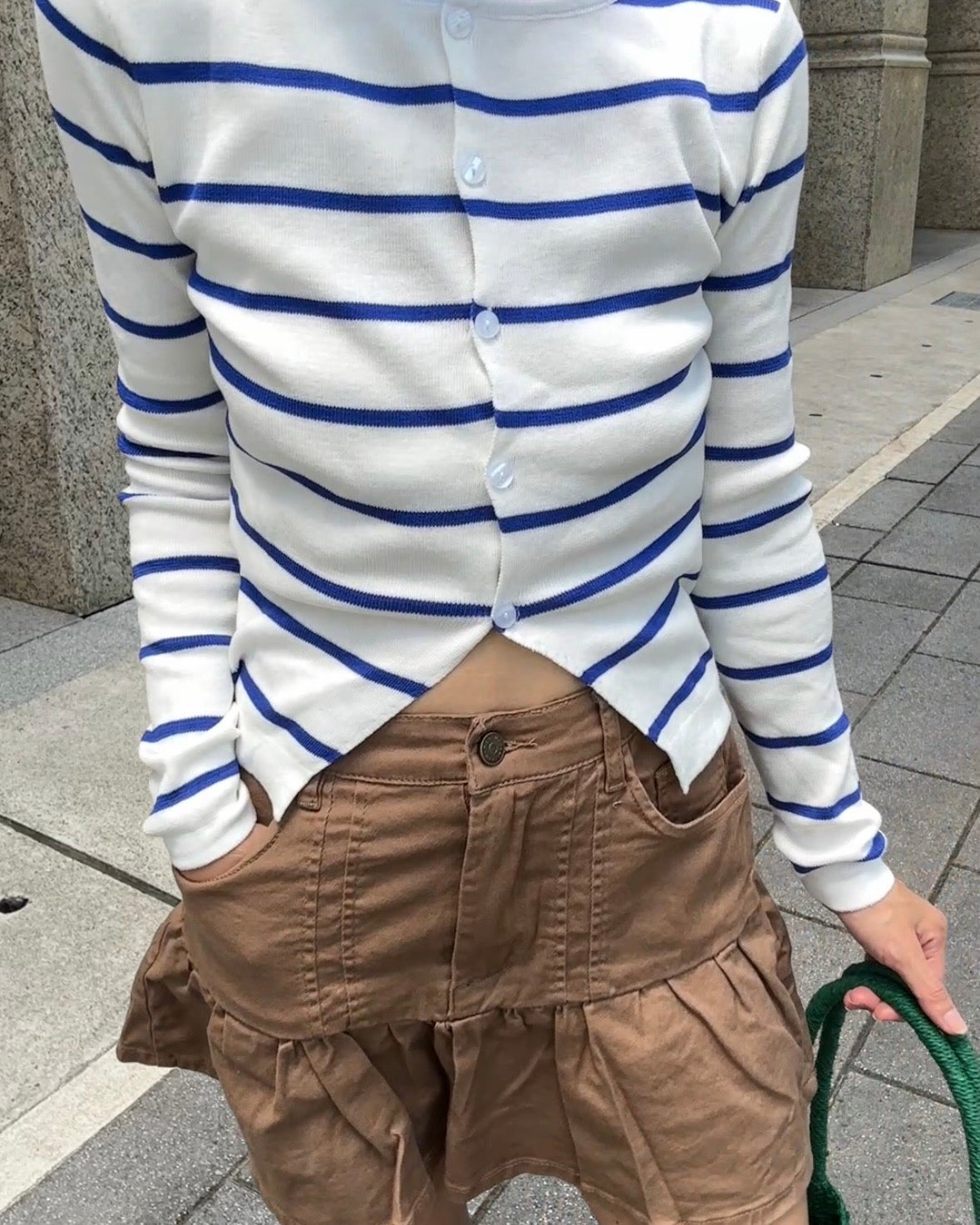 Btliz2608卡其牛仔裙