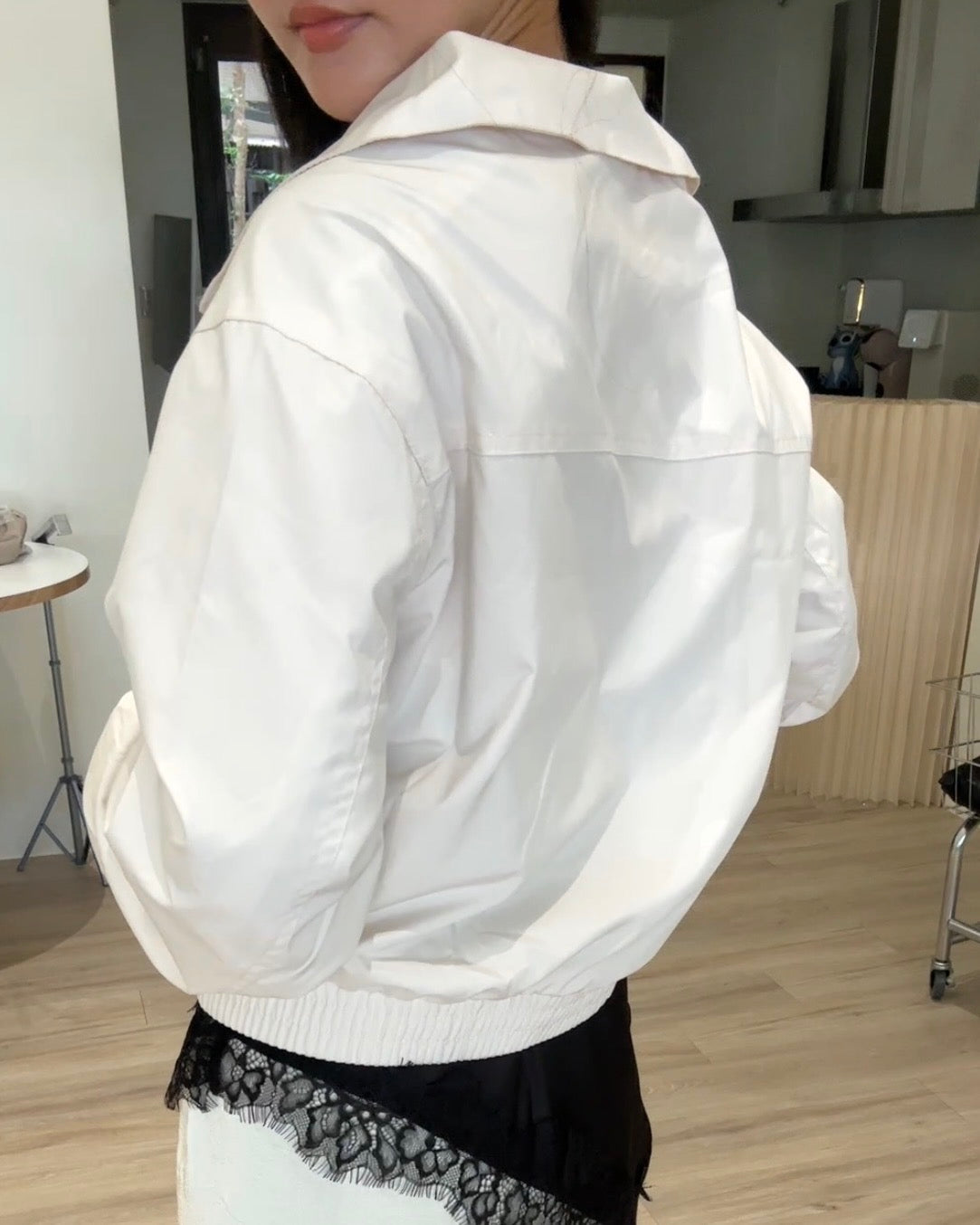 Otliz2609立領短版風衣外套（米白）