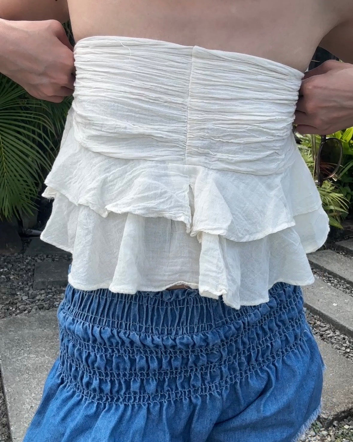 Tpta2607平口小裙擺上衣