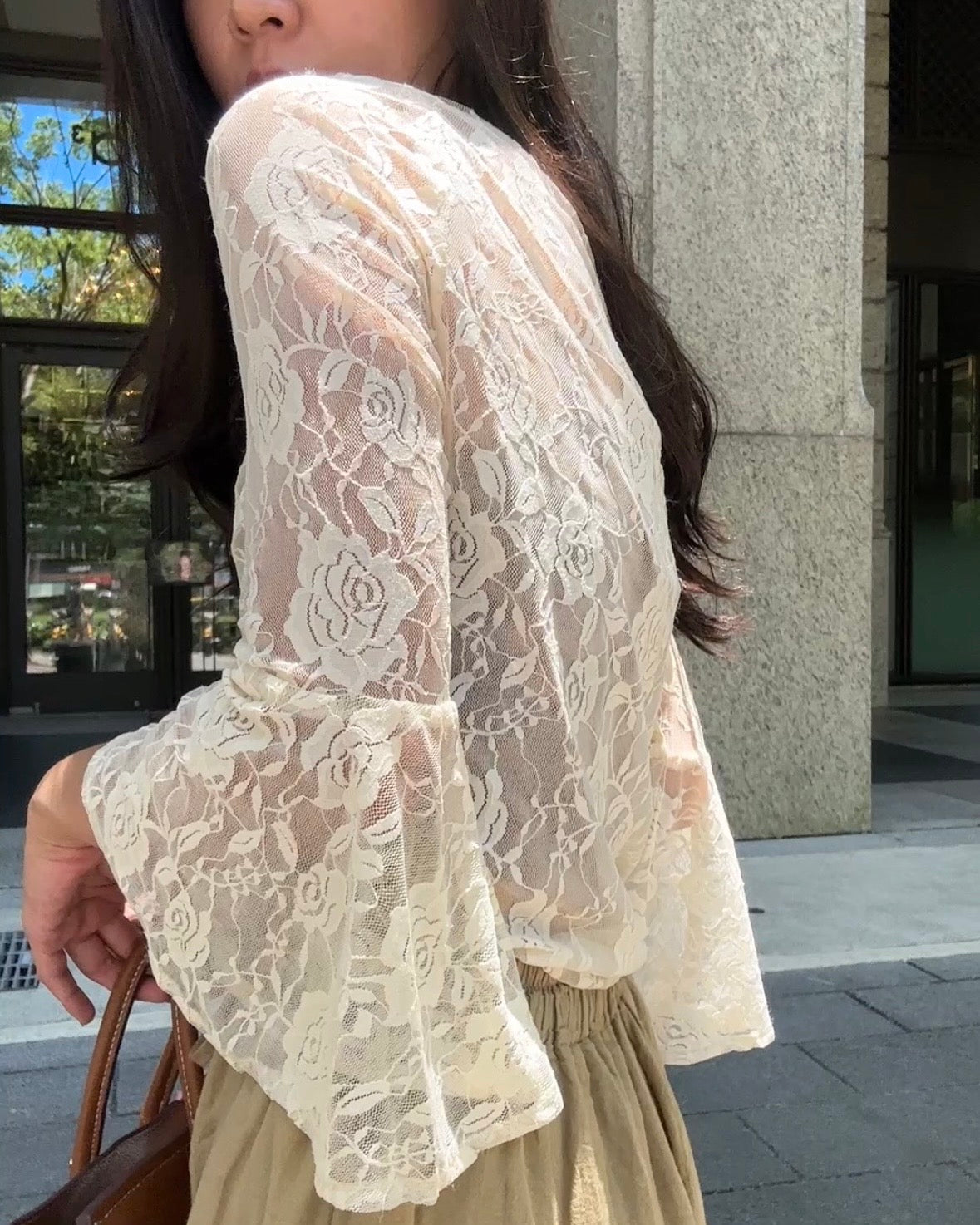 Tpau2607玫瑰蕾絲罩衫