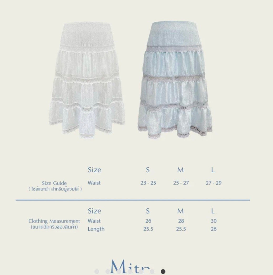 Btmitr2609蕾絲荷葉邊蛋糕裙（藍）