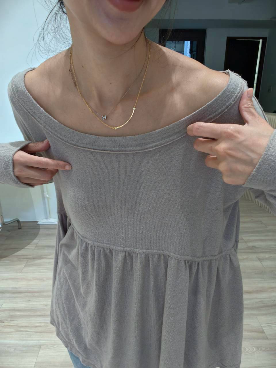 tpfree2610U領洋裝式長版上衣（灰紫）-4